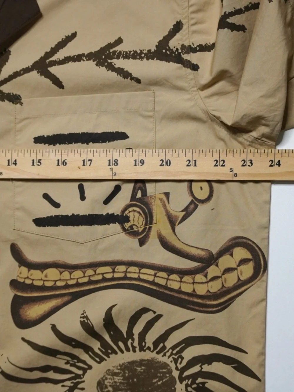Cactus Jack Travis Scott Painter Buttonup Short Sleeve Shirt Mens Large Brown - Picture 9 of 11